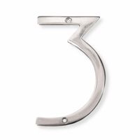 NACH HH-SDW6-ALM Shadow House Address Number - #3, Polished Aluminium, 6"