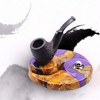 Leiyini Tobacco Pipe Stand Rack Display Holder Handmade Pipe Stand Display Portable Pipe Rack Holder for Pipe Lovers Tree Wood Pipe Rack Holder