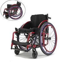 YZJJ Sports and Leisure Wheelchair, Folding Light Portable, Aluminum Alloy Frame,Wheel Shock, Disabled, Elderly Driving Medical, 15.7 inch Seat