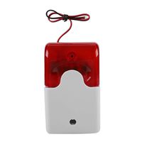 Wired Flashing Light Strobe Siren DC 12V Sound Alarm Red Light Sound Siren Home Security Alarm System