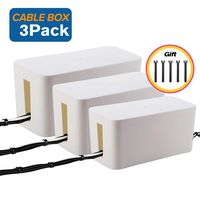 ShellKingdom Cable Management Box, 3 set Cable Organizer For Cable and Cord Management, Storage and Holder to Cover and Hide & Power Strips & Cords（White）