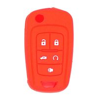 WFMJ Red Silicone 5 Buttons Remote Smart Flip Key Chain Cover for Chevrolet Camaro Cruze Volt Equinox Spark Malibu Sonic