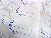 Minilabel 50X25mm & 75X50mm Oval Self-Stick Deep Freeze, Freezer Labels, Stickers For Frozen Food Packaging