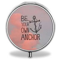 Quote Pill Case, Round Stainless Drug Organizer Container Medicine Cover for Pocket Daily&Weekly