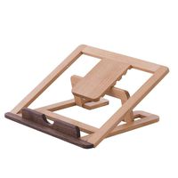 Ventilated Laptop Stand with 6 Adjustble Tilt Angles Kirigen -Ergonomic Portable Computer Desk Holder - PC Riser for 10 to 15.6 Inch Notebooks Solid Wood Style（LT02-6G）