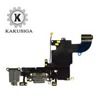 KAKUSIGA Compatible with iPhone 6s USB Charging Port Dock Connector Flex Cable + Microphone + Headphone Audio Jack Replacement for 6s 4.7" (Black)