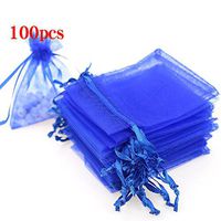 Boshen 100/200PCS Organza Gift Candy Sheer Bags Mesh Jewelry Pouches Drawstring Bulk for Wedding Party Favors Christmas 3"x4" 4" X 6" 5"x7" (4" X 6"(100PCS), Royal Blue)