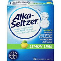 Alka-Seltzer Heartburn Relief 36 Effervescent Tablets, Lemon Lime ( Pack of 4)