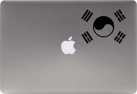 Korean Flag Version 2 Vinyl Decal Sticker for Computer Macbook Laptop Ipad Electronics Home Window Custom Walls Cars Trucks Motorcycle Automobile and More (BLACK)