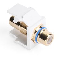 Leviton 40830-BWL QuickPort RCA, Gold-Plated Connector with Blue Stripe, White