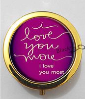 BlackKey I Love You More I Love You Most 3-Compartment Decorative Pocket Gift Box Case Organizer for Pill, Color 2 -809