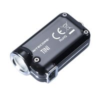 Nitecore TINI-SSBK Lumen Super Stainless Steel USB Rechargeable Keychain Flashlight, Small, Jet Black