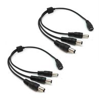 USHANLIN DC Power Cable, DC Power Adapter Splitter Cable for CCTV Security Cameras LED Strip Light (1 to 3 Splitter Cable, 2Pack)