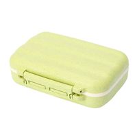 Pill Organizer Travel Cute Travel Medication Case Reminder Daily Includes Leather PU Carrying Case (Green)