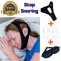 Anti Snoring Chin Strap Bundle Includes: Anti Snore Chin Strap +Anti Snoring Nose Vents + Eye Mask