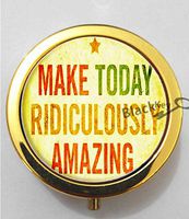 BlackKey Make Today Ridiculously Amazing 3-Compartment Decorative Pocket Gift Box Case Organizer for Pill, Color 2 -1196