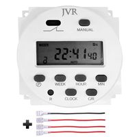 JVR 12V Timer Switch Programmable Digital 12 Volt DC/AC/Solar Battery Powered