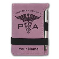 Mini Notepad, PA Physician Assistant, Personalized Engraving Included (Pink)