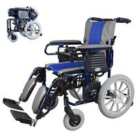 NACHENW Lightweight Folding Portable Electric Wheelchairs with Joystick Manual Electric Switching 12A Lithium Battery Blue