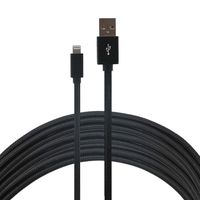 Apple MFi Certified 10 Foot Black Braided Charge and Sync Lightning Cable for iPhone, Ipad