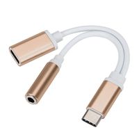 USB Type-C To 3.5mm Jack AUX Headphone Shmei Audio Splitter Converter Adapter Cable Compatible with Letv Le Max 2 X820 / Letv Le 2 Pro/Letv Le 2 X620 / MOTO Z (Gold)