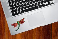 Yadda-Yadda Design Co. Dragonfly Design 3 - Stained Glass Style - Vinyl Decal for Laptop | MacBook | Tablet | Trackpad - Copyright (Size and Color Choices) (Small, Orange)