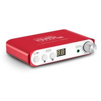 Q100 2.1 Channel Hi-Fi Bluetooth 5.0 Power Amplifier Class D Mini Stereo Audio Amp Speaker Subwoofer Wireless Receiver 80W+40Wx2 Dual DSP (Red)