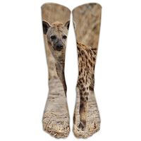 Novelty Casual Long Socks African Spotted Hyena Patterned Comfortable Warmer Stockings 1 Pair For Women & Men Sport High Socks