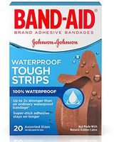 BAND-AID Bandages Waterproof Tough-Strips Assorted 20 ea (Pack of 8)