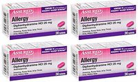 Assured Allergy Medicine in Tablet, Caplet and Softgel Forms, Phenylephrine HCl, Acetaminophen, Diphenhydramine HCl 25 mg, Cetrizine HCl 10 mg, 4-Box Sets (Tablets)