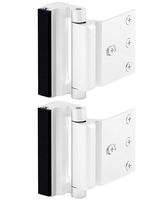 Home Security Door Lock, Childproof Door Reinforcement Lock with 3" Stop Withstand 800 lbs for Inward Swinging Door, Upgrade Night Lock to Defend Your Home (White-2 Pack)