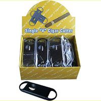 Prestige Import Group V-Cut Cigar Cutter - Cuts up to 54 Ring Gauge - ABS Plastic Body with Stainless Steel Blade - 24 Pieces