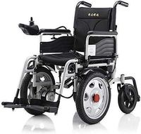 CHUNNONG Wheelchair Lightweight Foldable Electric Wheelchair, Mobility Assisted Wheelchair Scooter for The Disabled (Color : Black, Size : 15km)