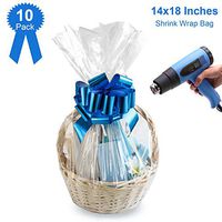 Shrink Wrap Bags for Gift Baskets,Clear Basket Bags 14X18 Inches PVC Heat Shrink Bags for Gift Wrapping,Packaging