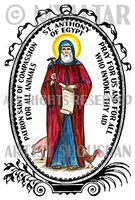St Anthony of Egypt for Compassion of All Animals 4"x6" Set of 6 Linen Postcards