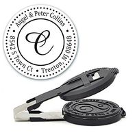 Custom Monogram Address Embosser - Personalized Round Seal - Insert Only - Style EM025