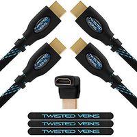 Twisted Veins HDMI Cable 8 ft, 2-Pack, Premium HDMI Cord Type High Speed with Ethernet, Supports HDMI 2.0b 4K 60hz HDR on Most Devices and May Only Support 4K 30hz on Some Devices
