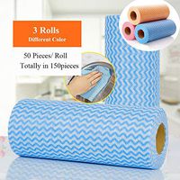 Adnikia Disposable Dish Cloth Reusable Dish Towels Kitchen Paper Towels Multipurpose Cleaning Towels 3Rolls (Dish Cloth-Muti-Colored)