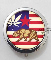 BlackKey New York California Flag 3-Compartment Decorative Pocket Gift Box Case Organizer for Pill, Color 1 -265