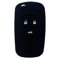 Black Silicone Key Case Cover Holder replacement for Chevrolet/chevy Cruze 3 Buttons