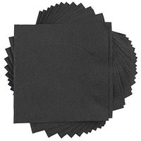 JAM PAPER Small Beverage Napkins - 5 x 5 - Black - 600/Box
