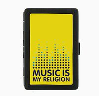 Music is My Religion Black Cigarette Case Holder Wallet RFID-blocking