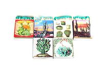 Decorative Matches 6 Square Box Set- Strike Strip on Side of Box- Colored Match Tips- Wooden Matches (Desert Beauty)