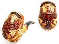Fashion NEW"American Eagle" Tobacco Smoking Pipe Carved Pear Root + Pouch Gift! (Pipe)