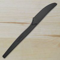 Full Size Knife - Black, 100% Compostable, Heavy Duty, Elegant and Classy Black Finish, KNIFE-BLK (1000)