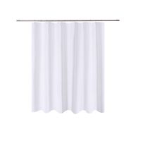N&Y HOME Short Fabric Shower Curtain Liner 72 x 65 Shorter Length, Hotel Quality, Washable, Water Repellent, White Bathroom Curtains with Grommets, 72x65