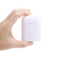 Two Wireless Earbuds with Charging Case, Bluetooth Earphone with Microphone, Crisp Sound Compatible with iPhone XS/X/8/7 (Image Shows The Back of The Charging case with Two Earbuds Inside)