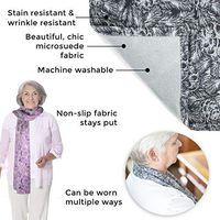 Adult Bib Scarf - Fashionable Alternative to Adult Bibs | Machine Wash & Dry | Soft Micro Suede Fabric Clothing Protector, Shirt Protectors for Adults | Adult Bibs for Women & Men (Grey Plaid)