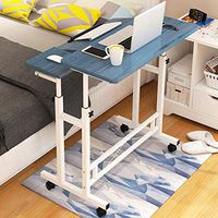 Medical Bedside Table Adjustable, Overbed Table On Wheels, with Storage Tray for Home, Dormitory, Office and Hospital, Moveable Rolling (Color : B)