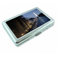 Washington DC USA Monuments S5 Silver Cigarette Case Metal Wallet Id Holder 4" X 2.75" RFID Protection